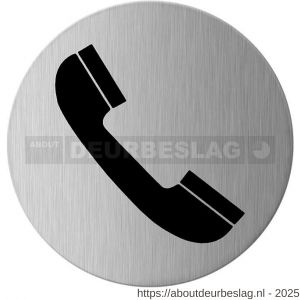 GPF Bouwbeslag RVS GPF0425.09 pictogram Telefoon rond 75 mm zelfklevend RVS geborsteld - R21004572 - afbeelding 1