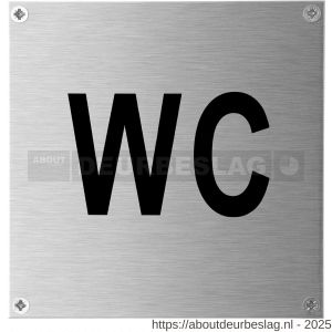 GPF Bouwbeslag RVS GPF0465.09 toiletbord WC vierkant 125x125 mm geschroefd RVS geborsteld - R21004576 - afbeelding 1