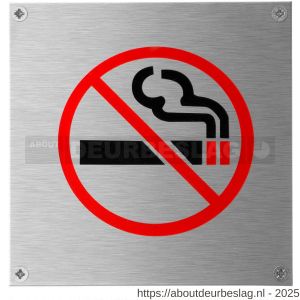 GPF Bouwbeslag RVS GPF0470.09 pictogram Rookverbod vierkant 125x125 mm geschroefd RVS geborsteld - R21004577 - afbeelding 1
