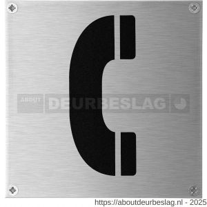GPF Bouwbeslag RVS GPF0475.09 pictogram Telefoon vierkant 125x125 mm geschroefd RVS geborsteld - R21004578 - afbeelding 1