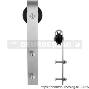 GPF Bouwbeslag RVS GPF0500.09 enkele schuifdeurhanger Lanka RVS geborsteld - R21008172 - afbeelding 1