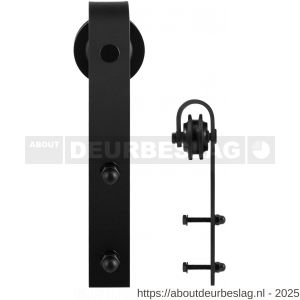 GPF Bouwbeslag ZwartWit GPF0500.61 enkele schuifdeurhanger Lanka zwart - R21007899 - afbeelding 1