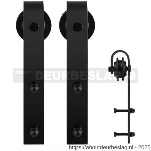 GPF Bouwbeslag ZwartWit GPF0500.61 schuifdeurhanger set Lanka voor extra deur zwart - R21008174 - afbeelding 1