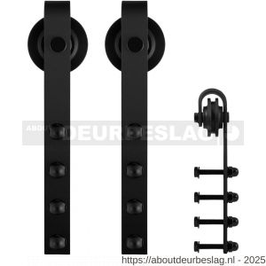 GPF Bouwbeslag ZwartWit GPF0501.61 schuifdeurhanger set Raskas voor extra deur zwart - R21008412 - afbeelding 1