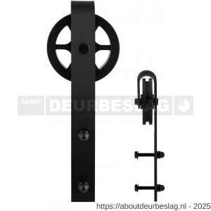 GPF Bouwbeslag ZwartWit GPF0502.61 enkele schuifdeurhanger Teho zwart - R21007902 - afbeelding 1