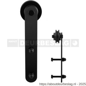 GPF Bouwbeslag ZwartWit GPF0507.61 enkele schuifdeurhanger Varsi zwart - R21007904 - afbeelding 1