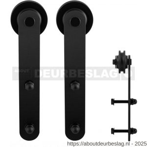 GPF Bouwbeslag ZwartWit GPF0507.61 schuifdeurhanger set Varsi voor extra deur zwart - R21008182 - afbeelding 1