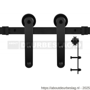 GPF Bouwbeslag ZwartWit GPF0507.61 schuifdeursysteem Varsi 300 cm (2x 150 cm schuifdeurrail) zwart - R21007852 - afbeelding 1