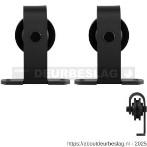 GPF Bouwbeslag ZwartWit GPF0508.61 schuifdeurhanger set Mutka voor extra deur zwart - R21008183 - afbeelding 1