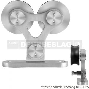 GPF Bouwbeslag RVS GPF0516.09 enkele schuifdeurhanger Twin RVS geborsteld - R21007910 - afbeelding 1