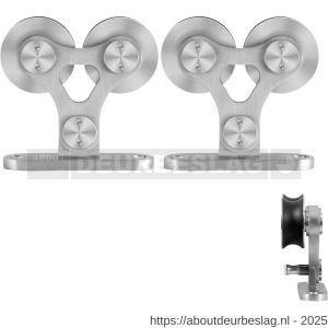 GPF Bouwbeslag RVS GPF0516.09 schuifdeurhanger set Twin voor extra deur RVS geborsteld - R21008189 - afbeelding 1