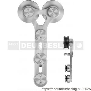 GPF Bouwbeslag RVS GPF0517.09 enkele schuifdeurhanger Pyramidi RVS geborsteld - R21008419 - afbeelding 1