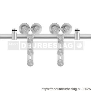 GPF Bouwbeslag RVS GPF0517.09 schuifdeursysteem Pyramidi RVS 200 cm RVS geborsteld - R21008376 - afbeelding 1