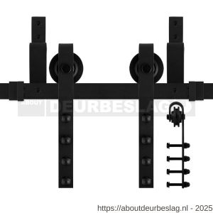 GPF Bouwbeslag ZwartWit GPF0551.61 dubbel schuifdeursysteem Raskas 200 cm zwart - R21008380 - afbeelding 1
