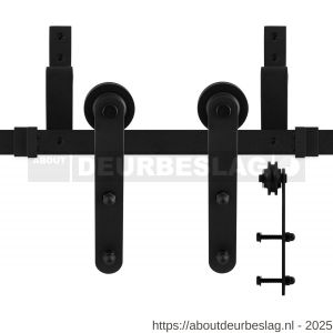 GPF Bouwbeslag ZwartWit GPF0557.61 dubbel schuifdeursysteem Varsi 183 cm zwart - R21007879 - afbeelding 1