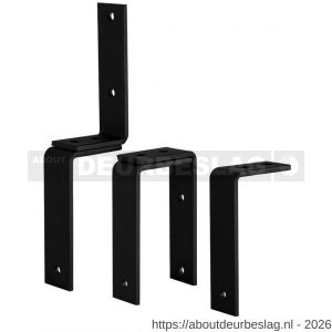 GPF Bouwbeslag ZwartWit GPF0588.61 plafond-wandbeugel voor dubbele schuifdeursystemen zwart - R21008410 - afbeelding 1