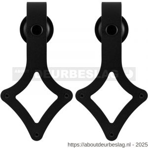 GPF Bouwbeslag ZwartWit GPF0611.61 schuifdeurhanger set Ruutu mini voor extra deur zwart - R21019941 - afbeelding 1