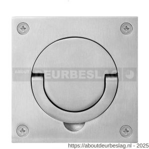GPF Bouwbeslag RVS GPF0703.09 ringgreep-komdeurkruk 89x89 mm vlak RVS geborsteld - R21002946 - afbeelding 1