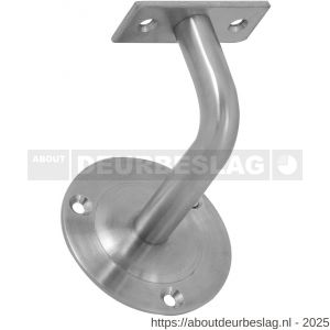 GPF Bouwbeslag RVS GPF0785.09 leuninghouder 80 mm hoog 75 mm rozet vlak zadel zwaar model RVS geborsteld - R21005234 - afbeelding 1