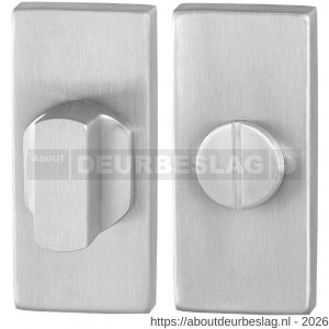 GPF Bouwbeslag RVS GPF0910.01 toiletgarnituur rechthoekig 70x32 mm stift 8 mm grote knop RVS geborsteld - R21008307 - afbeelding 1