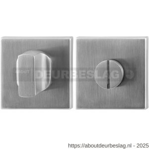 GPF Bouwbeslag RVS GPF0910.02 toiletgarnituur vierkant 50x50x8 mm stift 8 mm grote knop RVS geborsteld - R21003839 - afbeelding 1