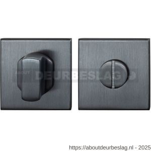 GPF Bouwbeslag PVD GPF0910.02P1 toiletgarnituur vierkant 50x50x8 mm stift 8 mm grote knop PVD antraciet - R21003840 - afbeelding 1