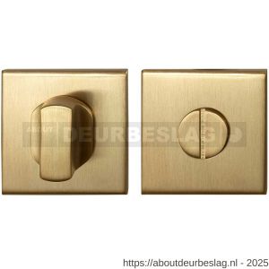 GPF Bouwbeslag PVD GPF0910.02P4 toiletgarnituur vierkant 50x50x8 mm stift 8 mm grote knop PVD mat messing - R21003842 - afbeelding 1