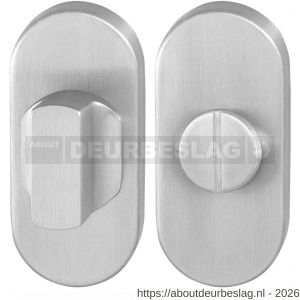 GPF Bouwbeslag RVS GPF0910.04 toiletgarnituur ovaal 70x32 mm stift 8 mm grote knop RVS geborsteld - R21008308 - afbeelding 1