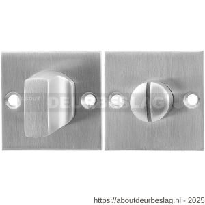 GPF Bouwbeslag RVS GPF0910.08 vierkante toiletgarnituur 50x50x2 mm stift 8 mm grote knop RVS geborsteld - R21003846 - afbeelding 1
