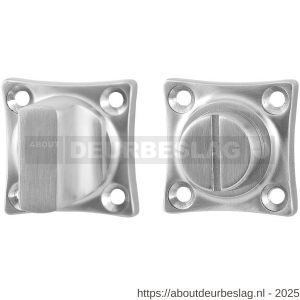 GPF Bouwbeslag RVS GPF0910.09 vierkante toiletgarnituur 38x38x5 mm stift 8 mm grote knop RVS geborsteld - R21003802 - afbeelding 1