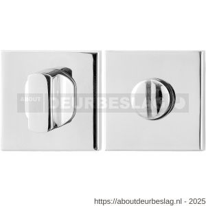 GPF Bouwbeslag RVS GPF0910.42 toiletgarnituur vierkant 50x50x8 mm stift 8 mm grote knop RVS gepolijst - R21003800 - afbeelding 1