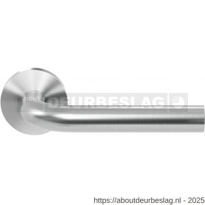 GPF Bouwbeslag RVS GPF1000.09-00 Aka deurkruk op rond rozet RVS 50x8 mm RVS geborsteld - R21009198 - afbeelding 1