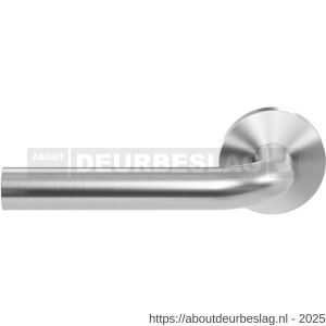 GPF Bouwbeslag RVS GPF1000.09-00L/R Aka deurkruk gatdeel op rond rozet RVS 50x8 mm links-rechtswijzend RVS geborsteld - R21009957 - afbeelding 1