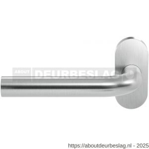 GPF Bouwbeslag RVS GPF1000.09-04L Aka deurkruk gatdeel op ovaal rozet RVS 70x32x10 mm linkswijzend RVS geborsteld - R21009958 - afbeelding 1