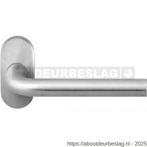 GPF Bouwbeslag RVS GPF1001.09-04 Aka deurkruk op ovaal rozet RVS 70x32x10 mm RVS geborsteld - R21009201 - afbeelding 1