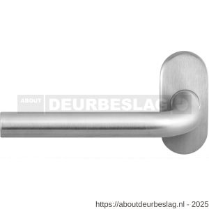 GPF Bouwbeslag RVS GPF1001.09-04L Aka deurkruk gatdeel op ovaal rozet RVS 70x32x10 mm linkswijzend RVS geborsteld - R21009965 - afbeelding 1