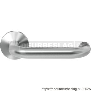 GPF Bouwbeslag RVS GPF1005.09-00 Hoa deurkruk op rond rozet 50x8 mm RVS geborsteld - R21009202 - afbeelding 1