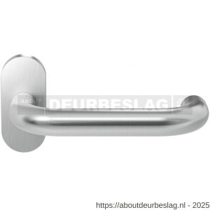 GPF Bouwbeslag RVS GPF1005.09-04 Hoa deurkruk op ovaal rozet 70x32x10 mm RVS geborsteld - R21009203 - afbeelding 1