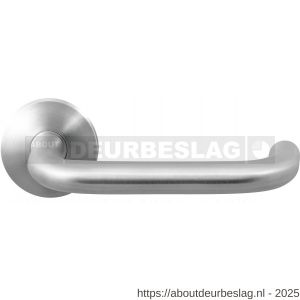GPF Bouwbeslag RVS GPF1006.09-00 Hoa deurkruk op rond rozet 50x8 mm RVS geborsteld - R21009204 - afbeelding 1