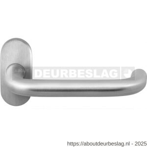 GPF Bouwbeslag RVS GPF1006.09-04 Hoa deurkruk op ovaal rozet 70x32x10 mm RVS geborsteld - R21009205 - afbeelding 1