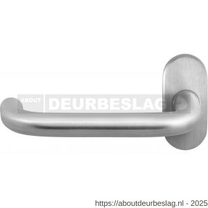 GPF Bouwbeslag RVS GPF1006.09-04L Hoa deurkruk gatdeel op ovaal rozet 70x32x10 mm linkswijzend RVS geborsteld - R21009971 - afbeelding 1