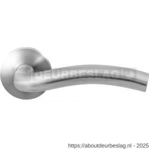 GPF Bouwbeslag RVS GPF1010.09-00 Kui deurkruk op rond rozet RVS 50x8 mm RVS geborsteld - R21009215 - afbeelding 1