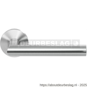 GPF Bouwbeslag RVS GPF1015.09-00 Toi deurkruk op rond rozet RVS 50x8 mm RVS geborsteld - R21009216 - afbeelding 1