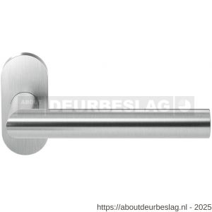 GPF Bouwbeslag RVS GPF1015.09-04 Toi deurkruk op ovaal rozet RVS 70x32x10 mm RVS geborsteld - R21009219 - afbeelding 1