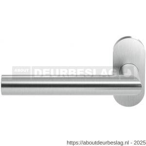 GPF Bouwbeslag RVS GPF1015.09-04L Toi deurkruk gatdeel op ovaal rozet RVS 70x32x10 mm linkswijzend RVS geborsteld - R21009989 - afbeelding 1