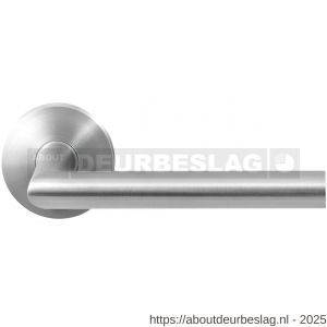 GPF Bouwbeslag RVS GPF1016.09-00 Toi deurkruk op rond rozet RVS 50x8 mm RVS geborsteld - R21009220 - afbeelding 1
