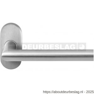 GPF Bouwbeslag RVS GPF1016.09-04 Toi deurkruk op ovaal rozet RVS 70x32x10 mm RVS geborsteld - R21009223 - afbeelding 1