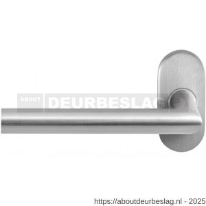 GPF Bouwbeslag RVS GPF1016.04L Toi deurkruk gatdeel op ovaal rozet RVS 70x32x10 mm linkswijzend RVS geborsteld - R21010000 - afbeelding 1