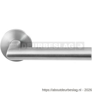 GPF Bouwbeslag RVS GPF1020.09-00 Mai deurkruk op rond rozet RVS 50x8 mm RVS geborsteld - R21009224 - afbeelding 1