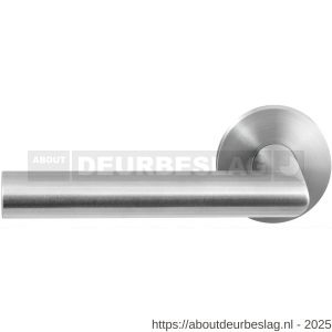 GPF Bouwbeslag RVS GPF1020.00L Mai deurkruk gatdeel op rond rozet RVS 50x8 mm linkswijzend RVS geborsteld - R21010002 - afbeelding 1